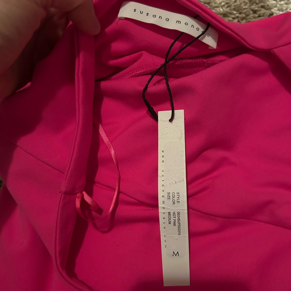 Susana Monaco Hot Pink One-Shoulder Dress - Picture 9 of 13